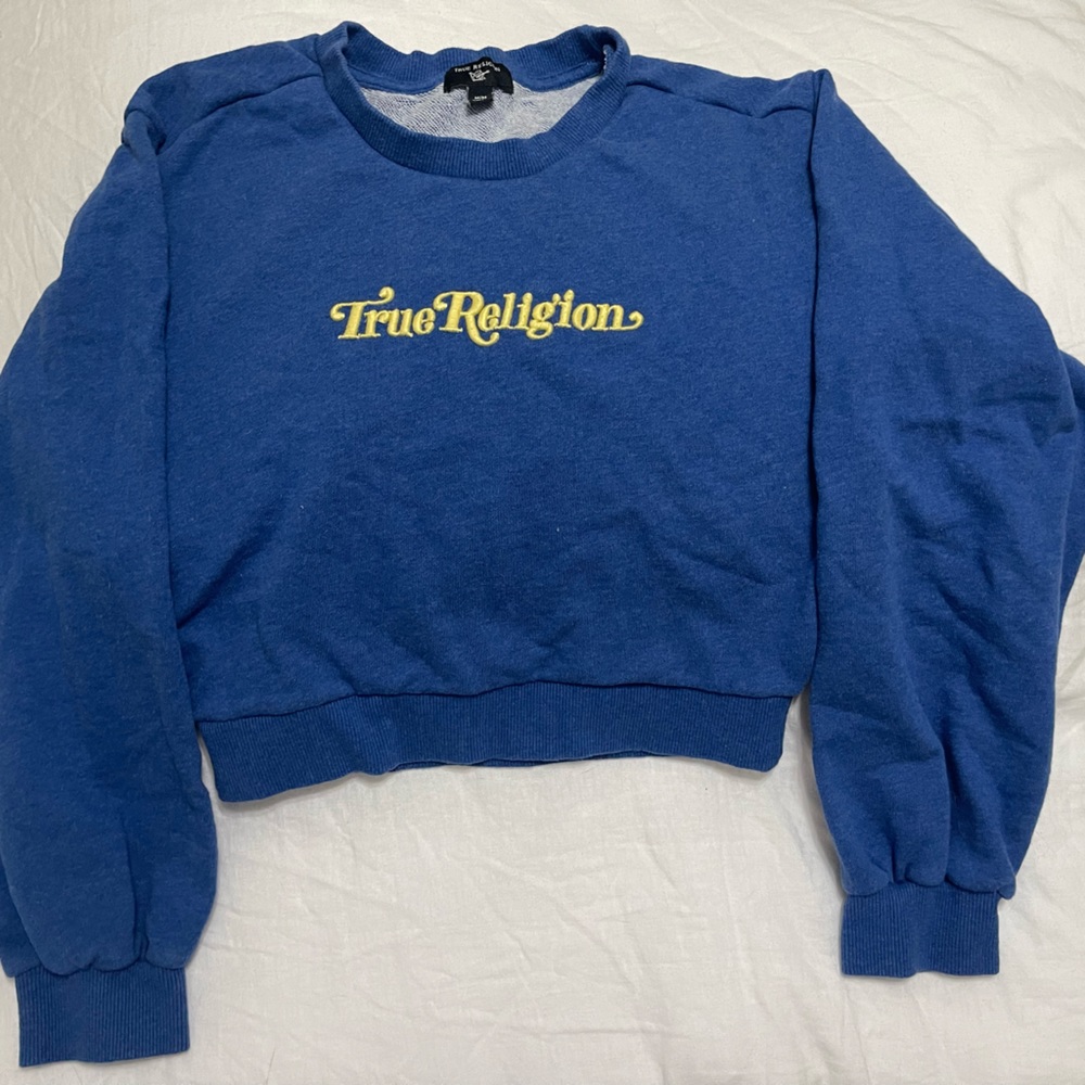 True Religion crop crew neck sweatshirt